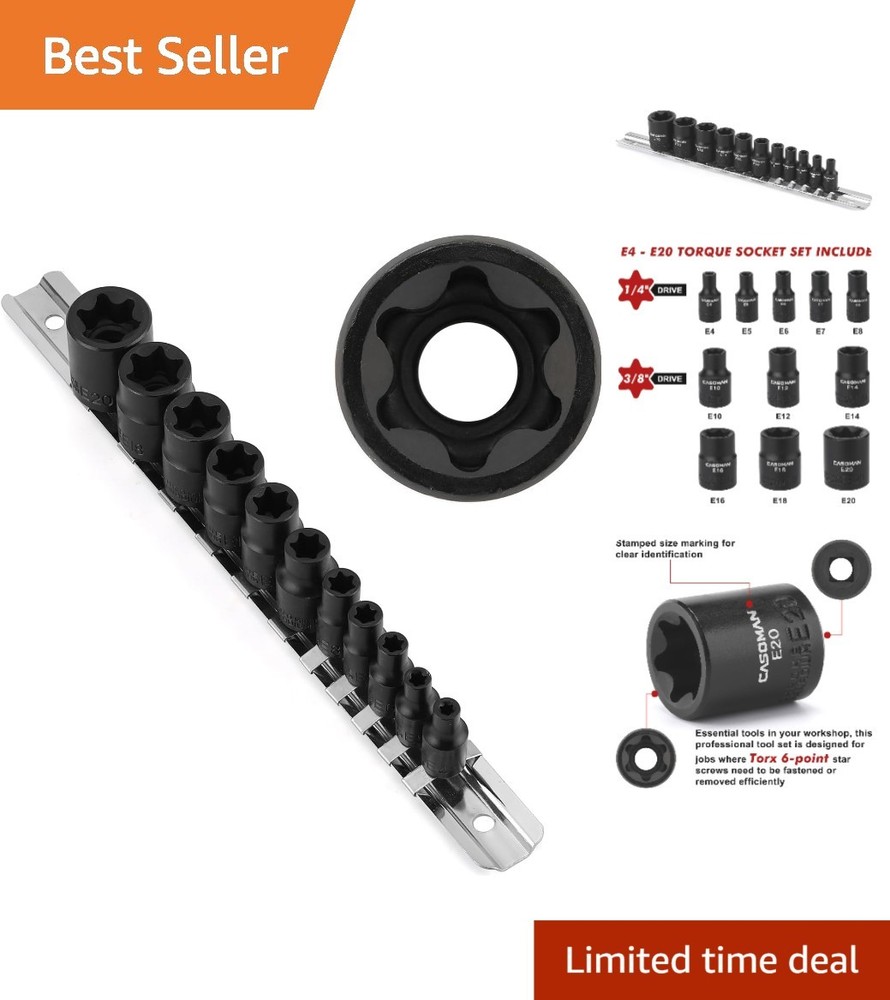 Versatile 11PC E Torx Socket Set - Rugged Design for Mechanics & DIY Projects