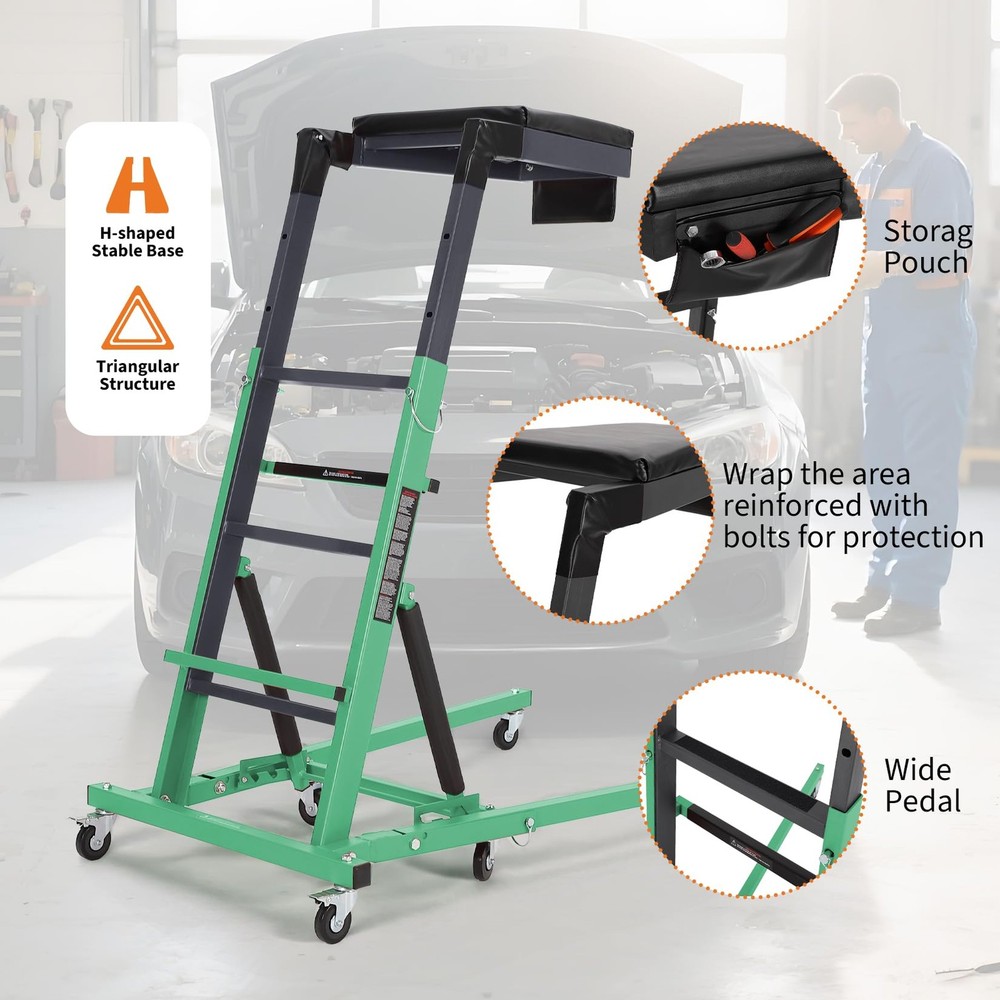 400LBS Automotive Top Side Creeper w/Tray,Foldable Rolling Engine Creeper,Auto