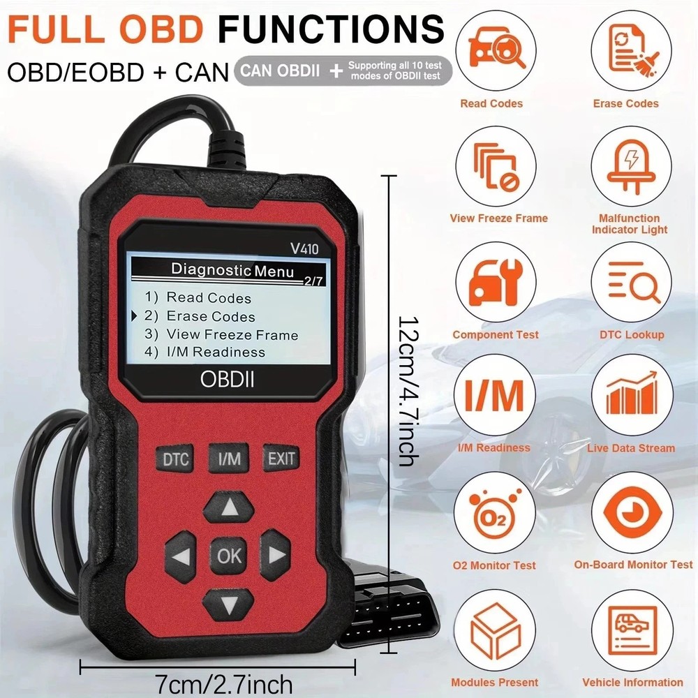 OBD2 Scanner OBD Code Reader Car Check Engine Automotive Fault Diagnostic Tool