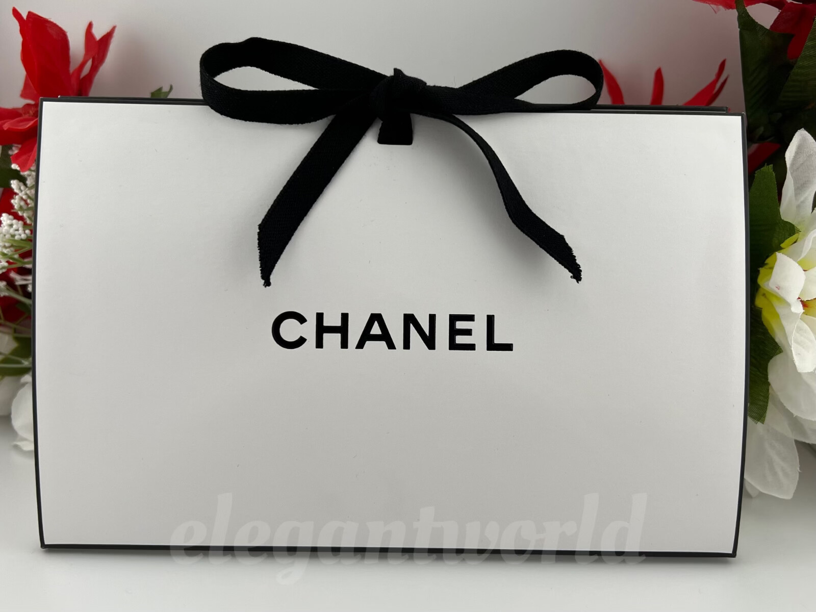 CHANEL Origami Signature GIFT BOX w/ Ribbon & Tissue 8.75" x 5.5" x 3" AUTHENTIC