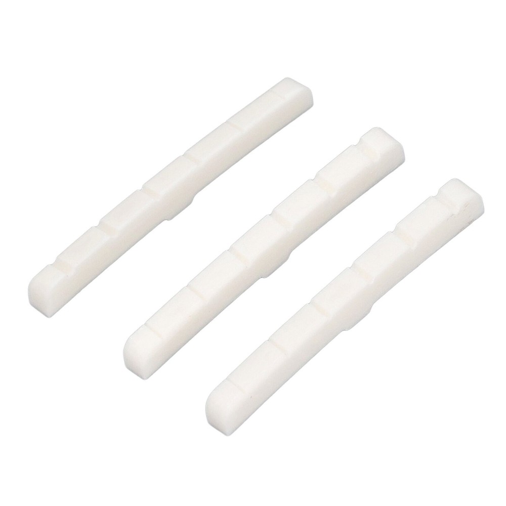 3Pcs 6String Guitar Nut Flat Bottom Slotted Bone Guitar Nut Replacement for Tele