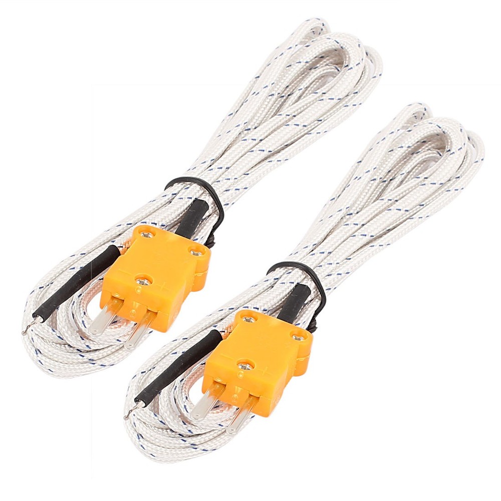 2 x 3 Meter K Type Thermocouple Probe Digital Temperature Sensor for Multimeter