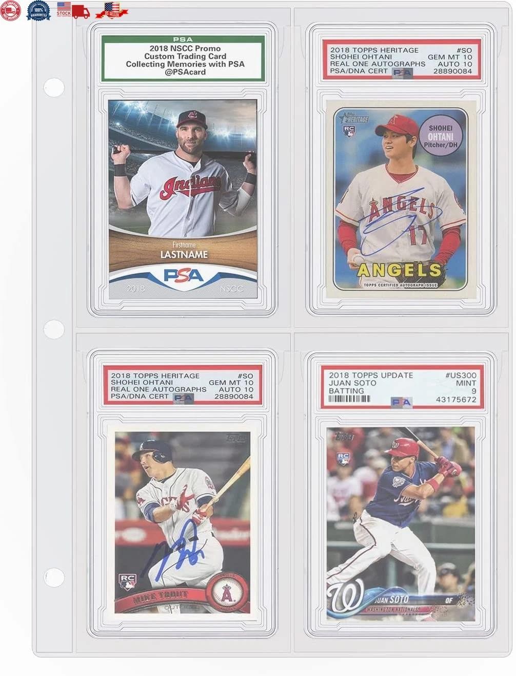 Graded Card Slab Binder Pages for Storage 10 Pages Hold 40 Psa, Bgs, Cgc Car.