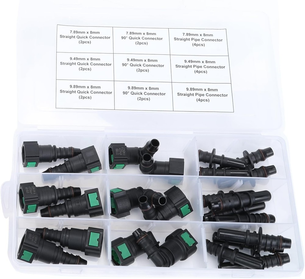 AC PERFORMANCE 24PCS Assorted - Assortment - 8mm, Quick Connector Kit