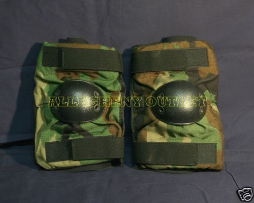 ELBOW PADS Bijans WOODLAND Camo USGI US Army Military MEDIUM NEW