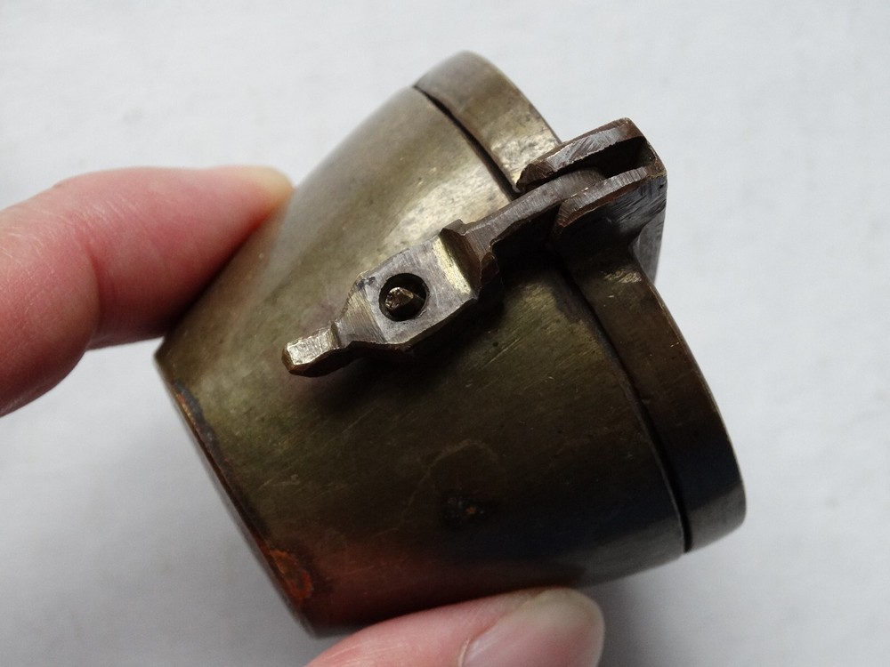 Antique (~18th c) Spanish Solid Brass Lidded Case, for Nested Weigth Set Medical