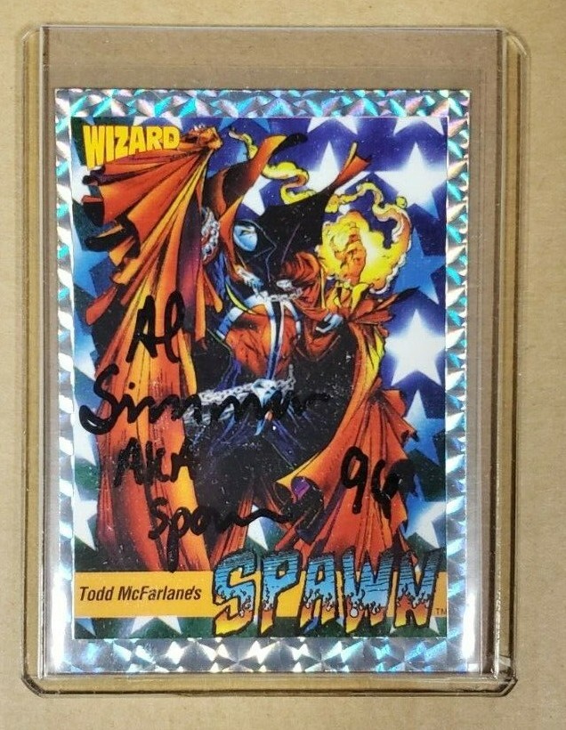 WIZARD SPAWN CARD AUTOGRAPHED BY AL SIMMONS AKA SPAWN
