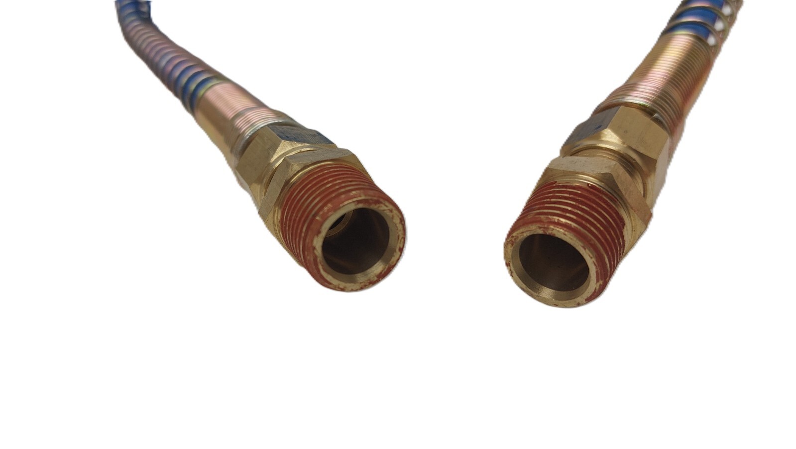 15' Coiled Trailer Brake Air Line Hoses Red and Blue 1/2" Fittings