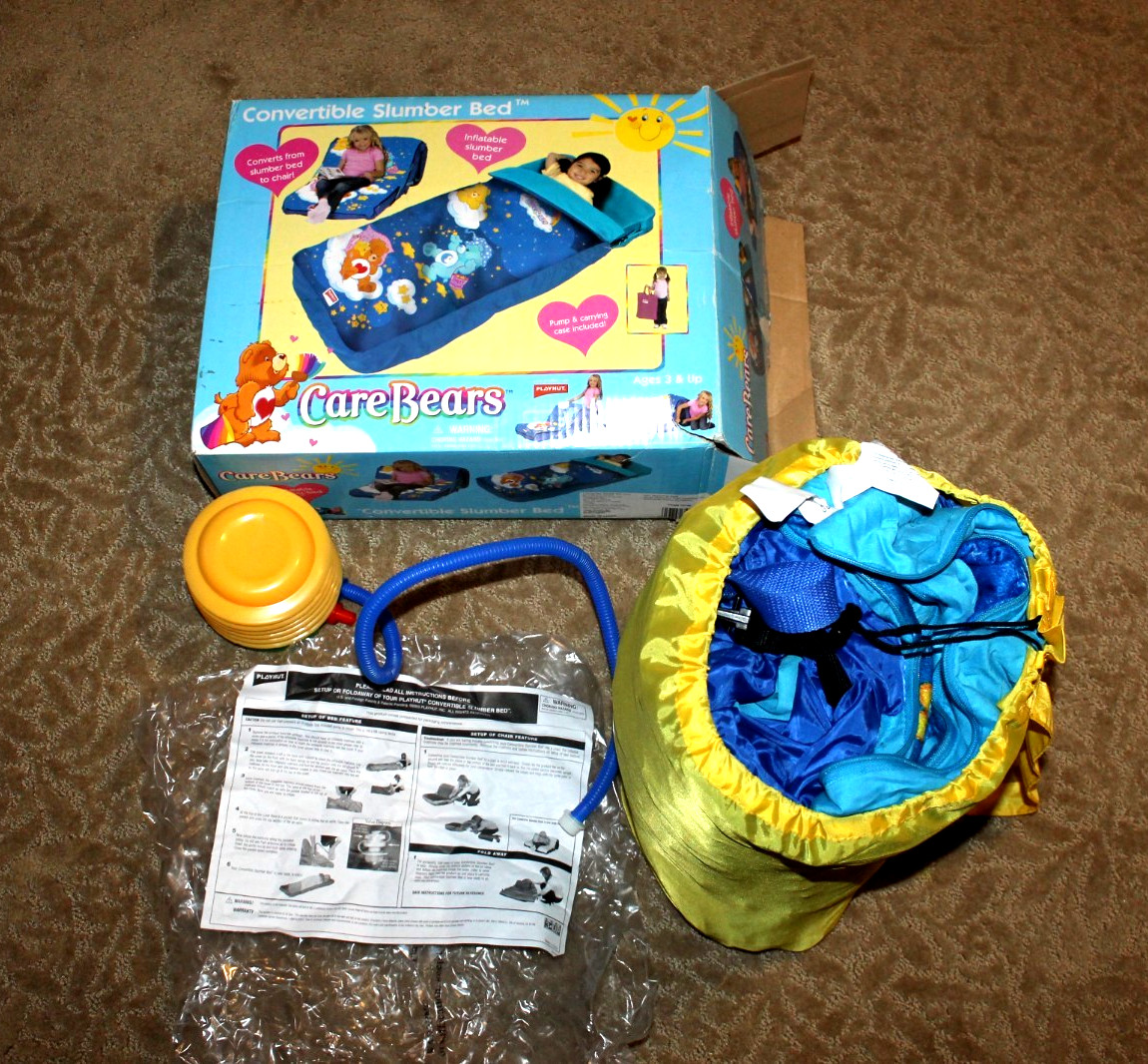 2004 CARE BEARS Convertible Sleeping Slumber Bed Bag Chair CAREBEARS Vintage