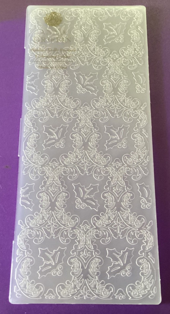 Anna Griffin Slimline Holly Damask Embossing Folder