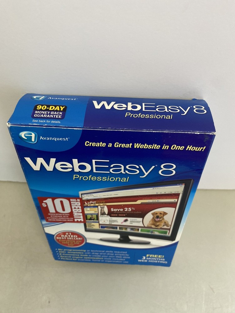 Avanquest WebEasy 8 Professional - Full Version for Windows. Sealed