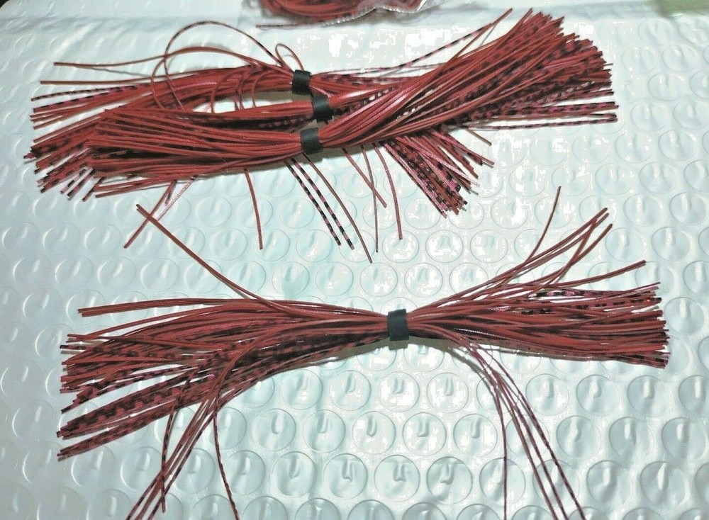 10 RED BAITFISH BANDED SKIRTS FOR SPINNER BAITS, BUZZ BAITS, OR JIG