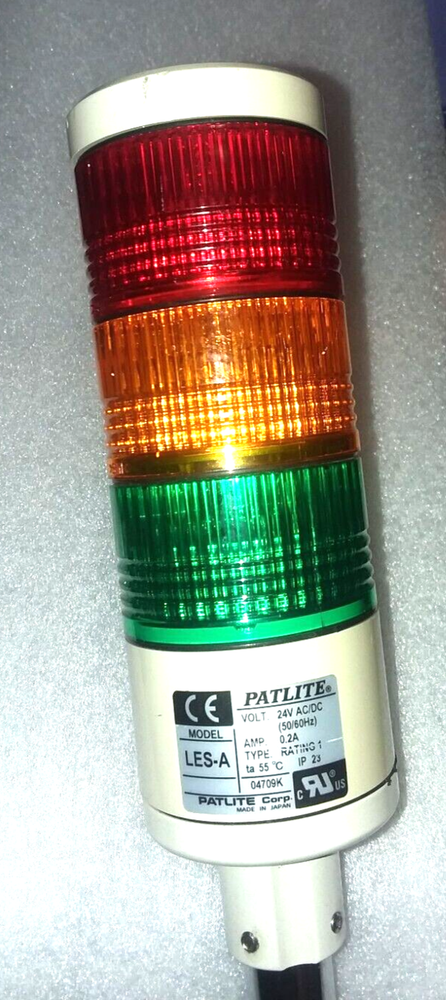 Clean! Patlite LES-A Light Stack Tower Red, Amber, Green - 24V AC/DC