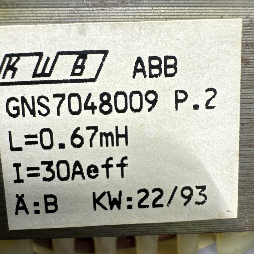 KWB ABB TRANSFORMER GNS7048009