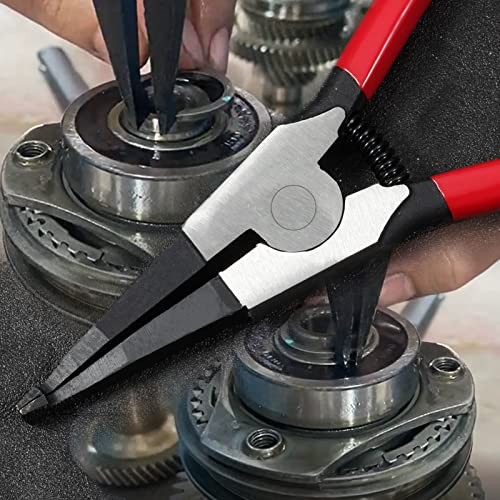 11-Inch Lock Ring Pliers - Flat Snap Ring Pliers with Angle Tip and Reverse 11"
