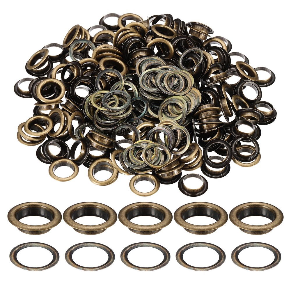 200 Sets Grommets Eyelets, 10mm Brass Self Backing Eyelets, Bronze