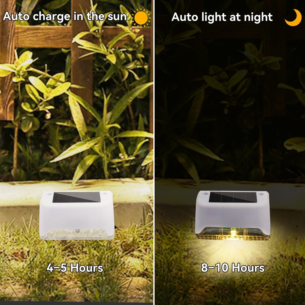 Solar Powered Deck Lights Driveway Walkway Dock Light Step Lamp Decoration