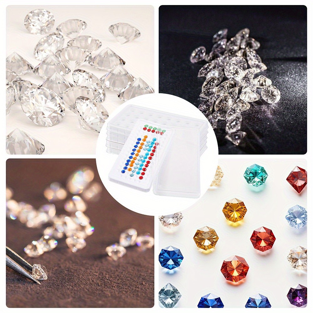 10sets 100-Hole Rectangle Plastic Loose Gems Storage boxes Loose