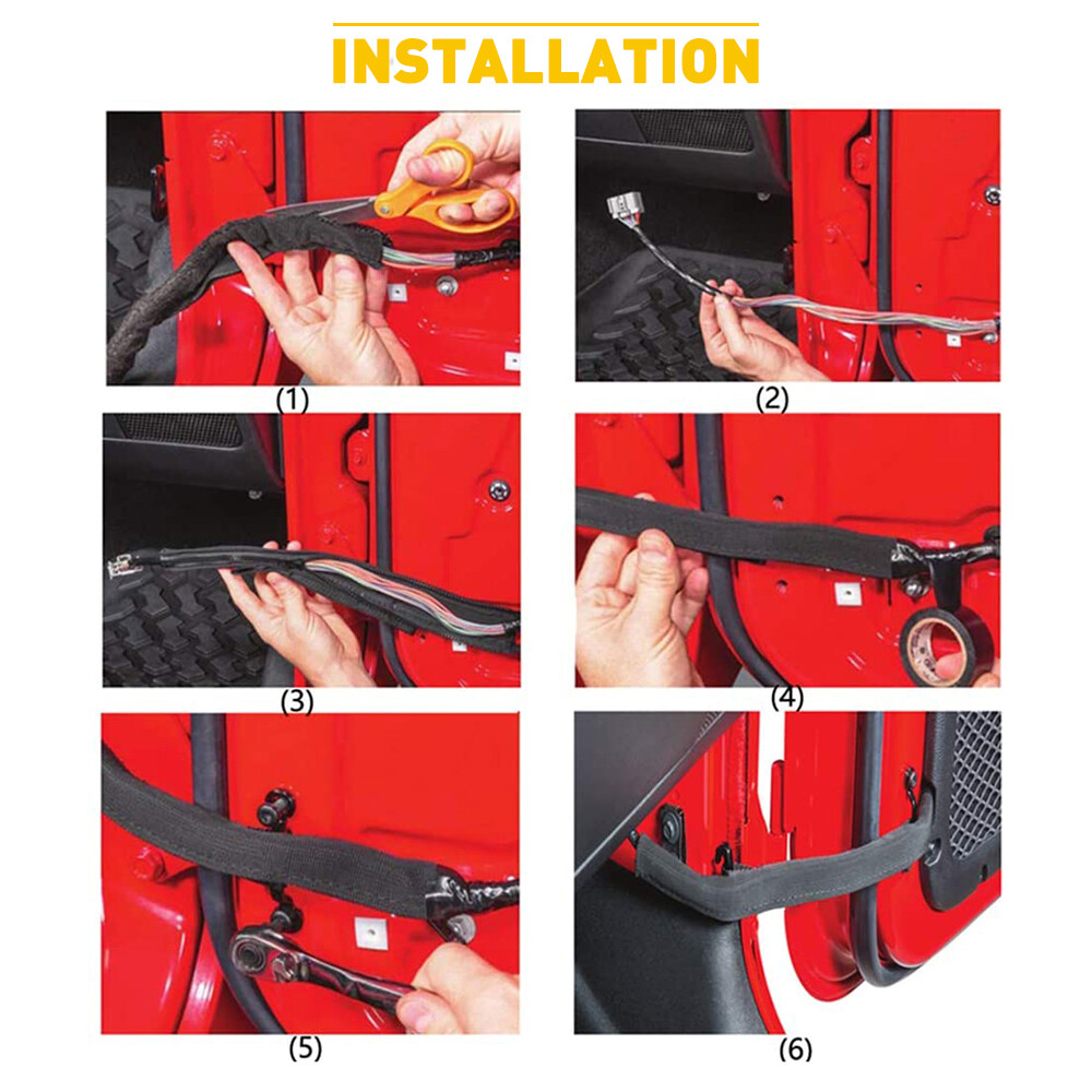 Door Limiting Straps for Jeep JK Wrangler JKU Door Strap with Zipper Black 2Pcs