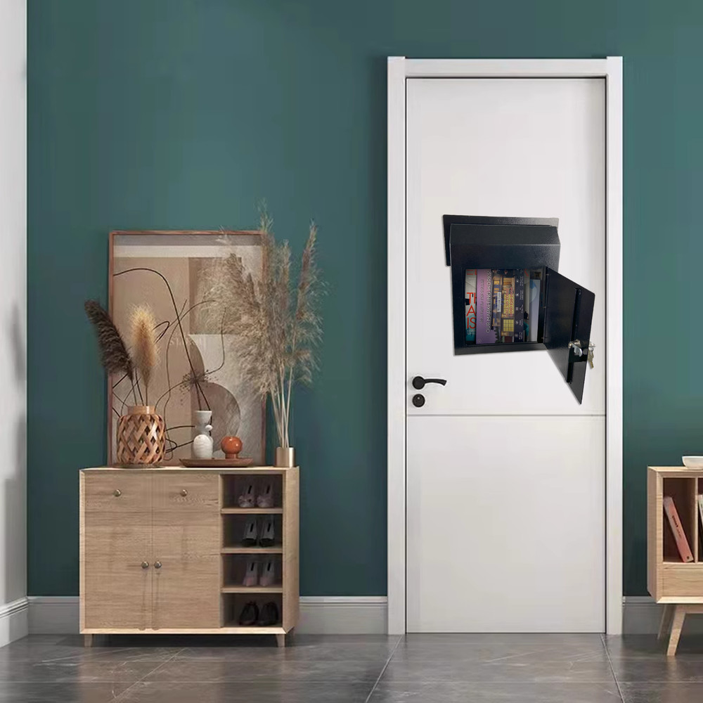 OPEN BOX Through the Door Locking Mail Drop Box, Theft Proof Payment Mailbox
