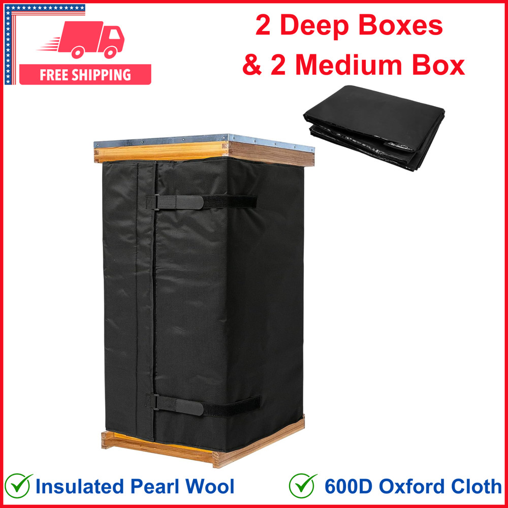 Bee Hive Wrap For 10 & 8 Frame Beehives, 2 Deep Boxes & 2 Medium Box Adjustable
