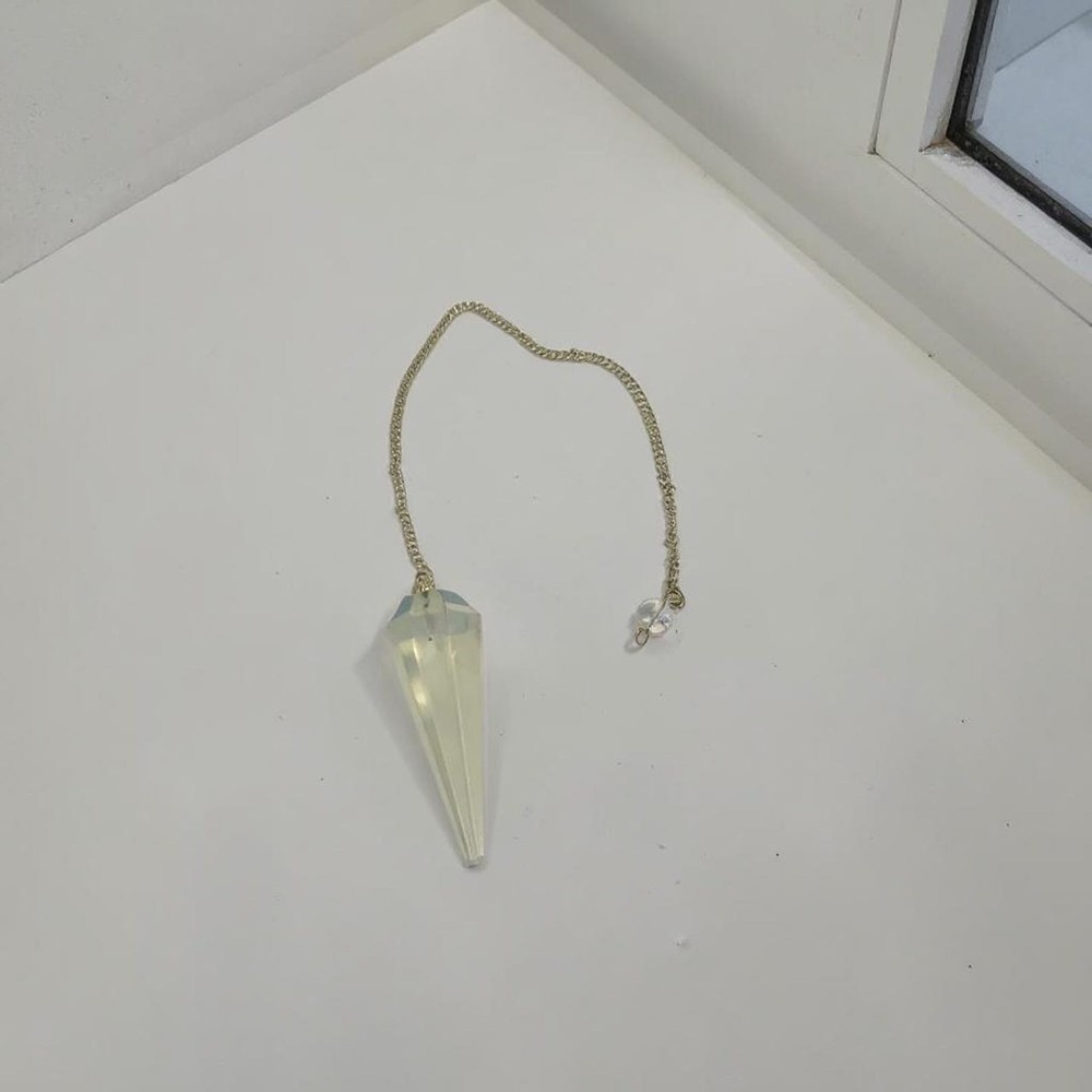 High Quality Opalite Pendulum with Silver Chain | Cleansing Tool for Third Eye