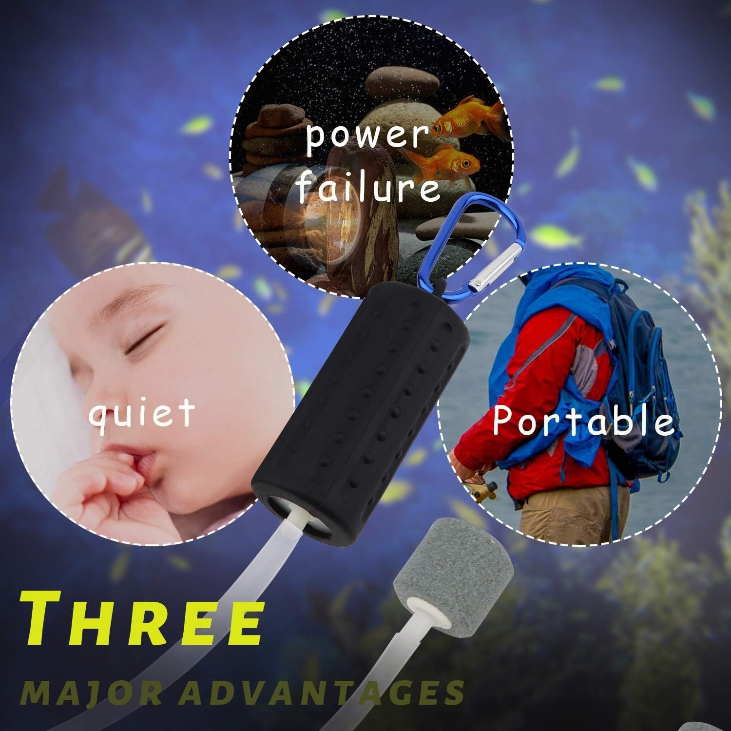 USB Aquarium Air Pump, Ultra Durable & Quiet USB Nano Air Pump Small Air Bubbler