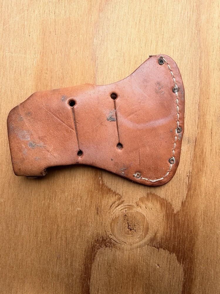 Leather Brown Axe Sheath Belt Loop with Snap Flap Ambidextrous Original