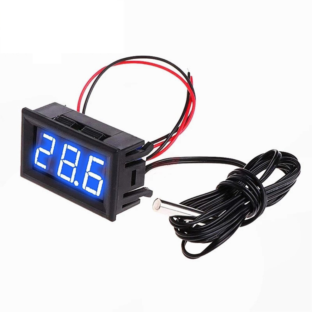 12V Digital LCD Thermometer Temperature Meter Waterproof Sensor Probe Fridge