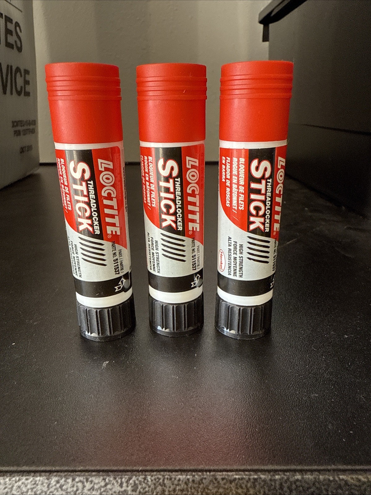 3x New Loctite 511537 Red High Strength Threadlocker Stick, 9-Gram
