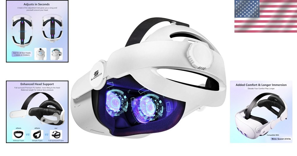 Lightweight & Sweatproof Head Strap for Oculus Quest 2/3/3s - Enhanced Immersion