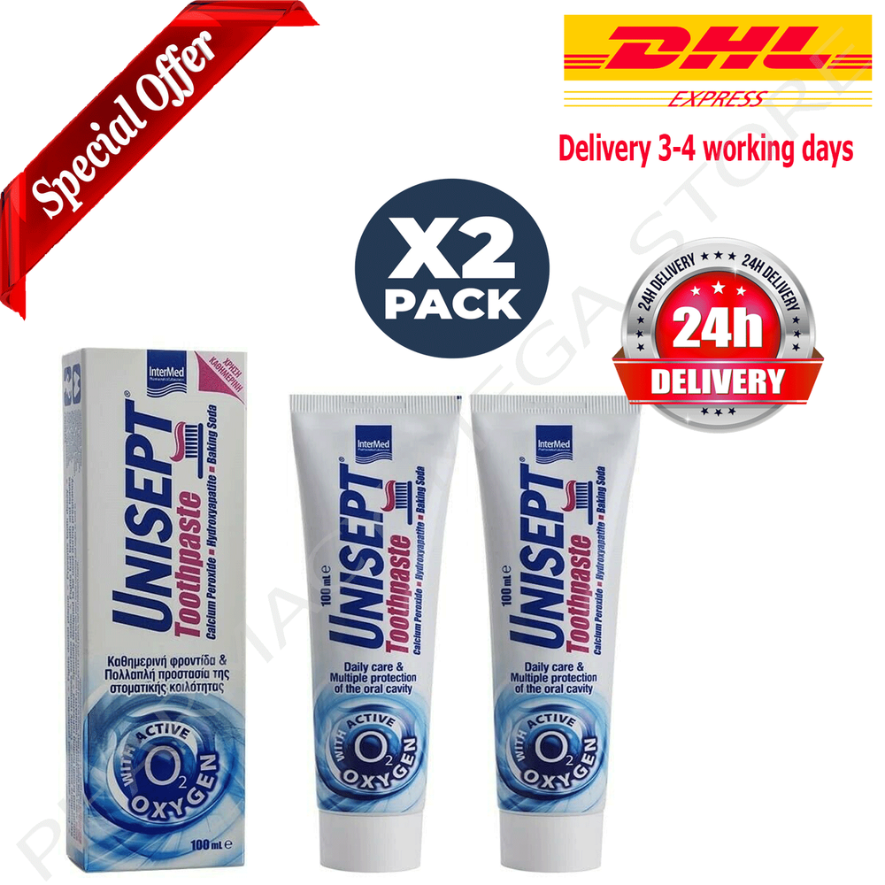 2 X PACK Intermed Unisept Toothpaste Daily Care & Multiple Protection 2χ 100ml