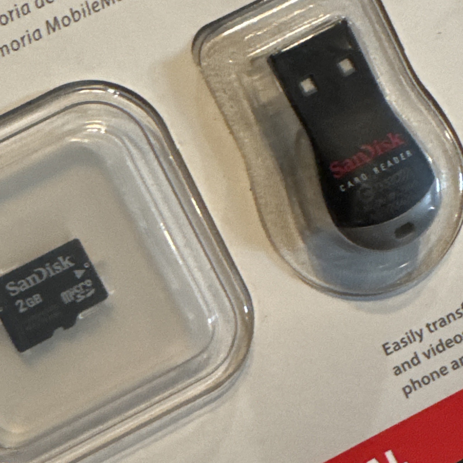 Verizon SanDisk 2GB Memory Card & MobileMate Micro Memory Card Reader NEW