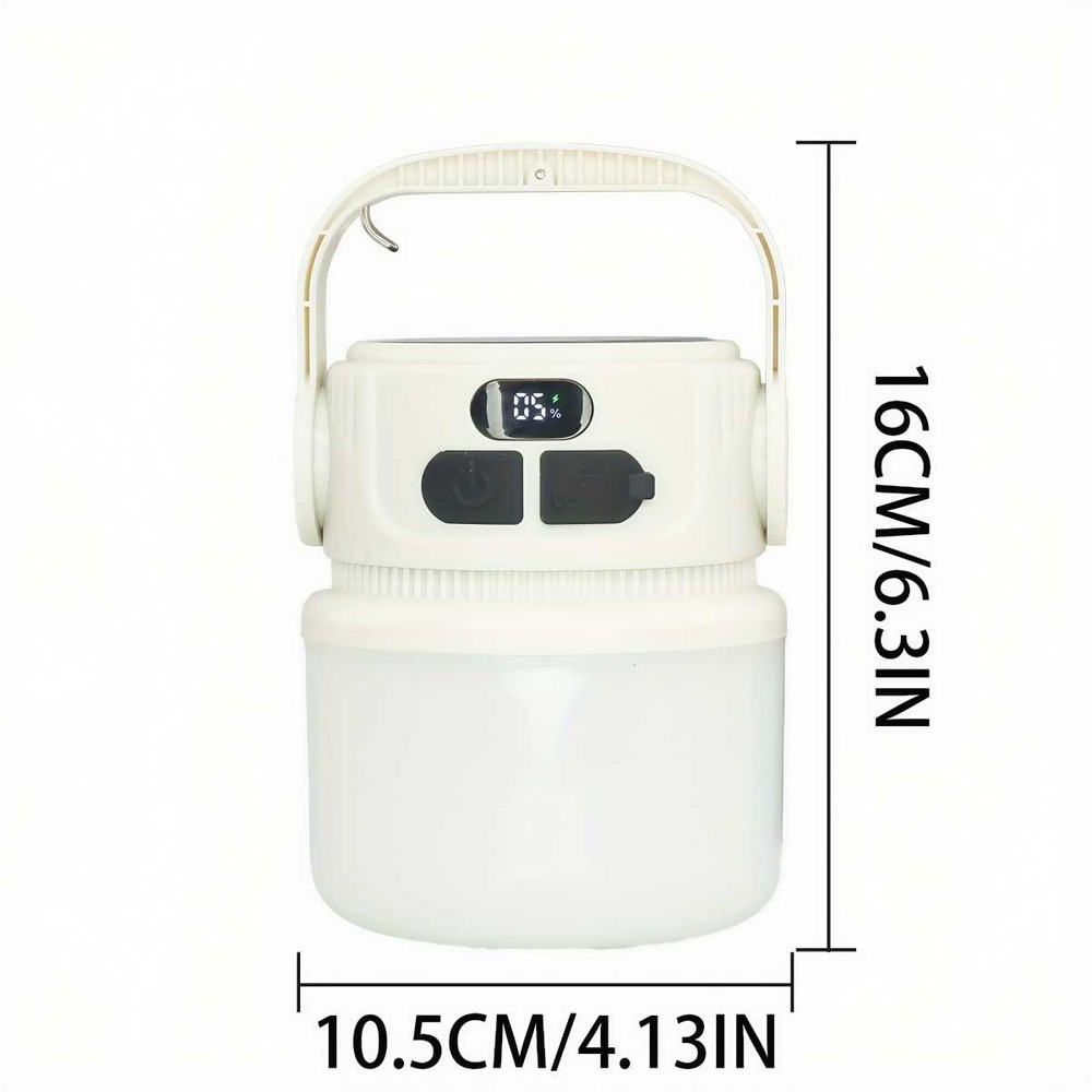 2Pcs Rechargeable LED Flashlight Solar Powered Camping Tent Light Lantern Lamp