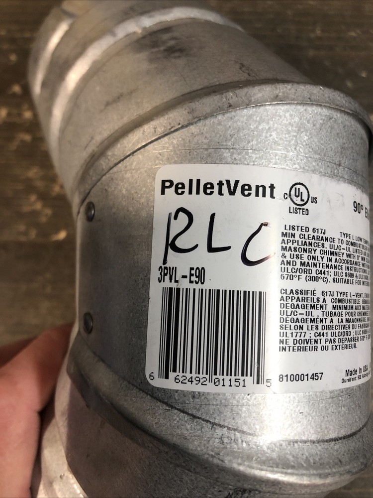 Duravent PelletVent 3” 90° Elbow (3PVL-E90)