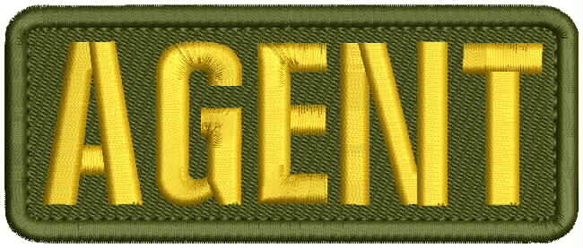 AGENT EMBROIDERY PATCH 2X5 VELCR@ ON BACK