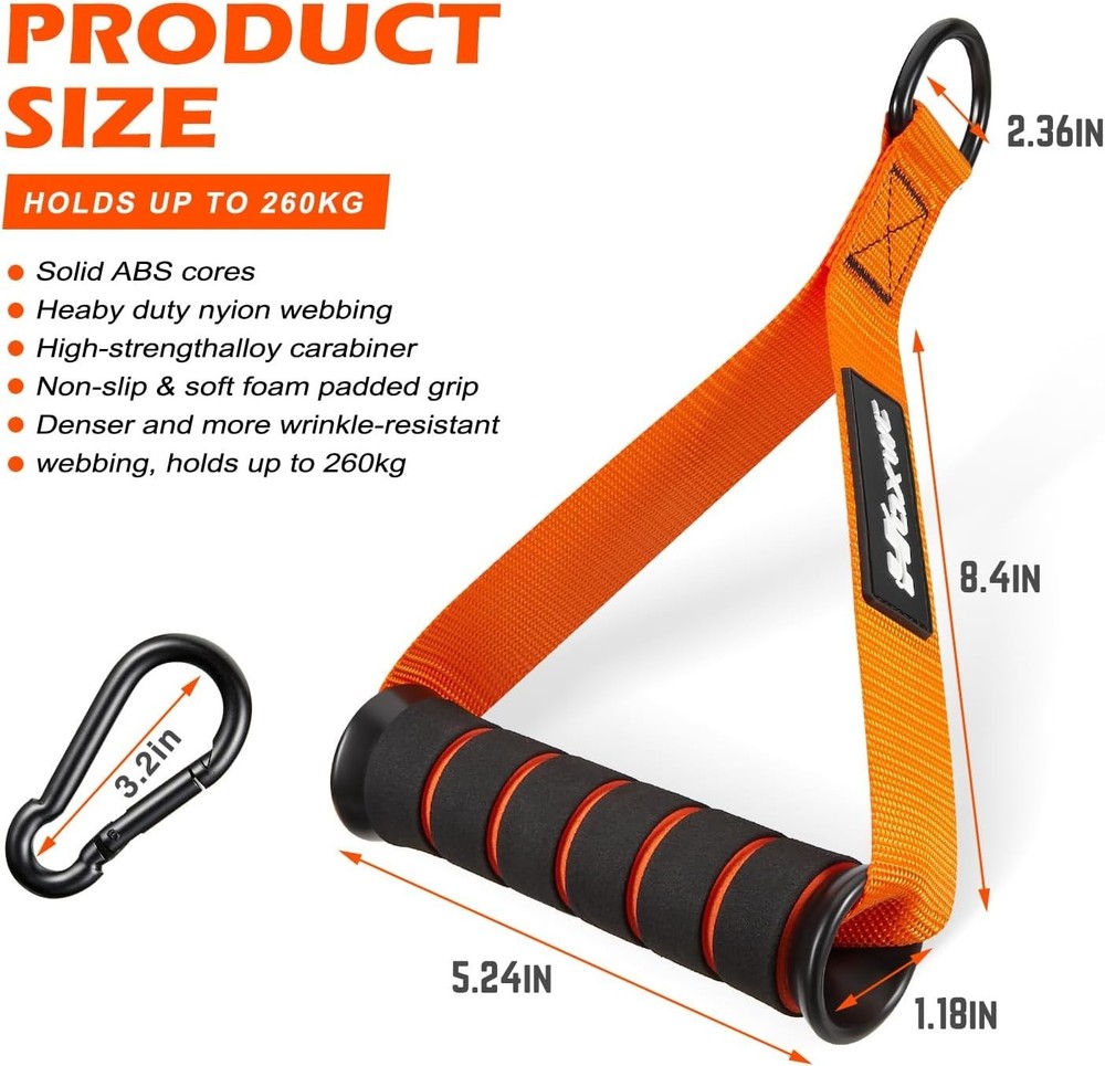Nylon Single D-Handle Rope Attachment for Weight Lifting Pulldown Bar / Tricep