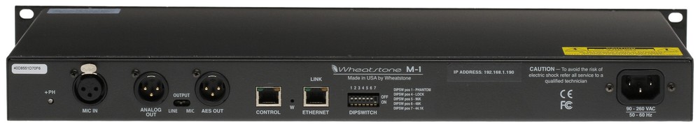 Wheatstone Vorsis M-1 AES Digital 96KHz Voice Processor Preamp Compressor M1
