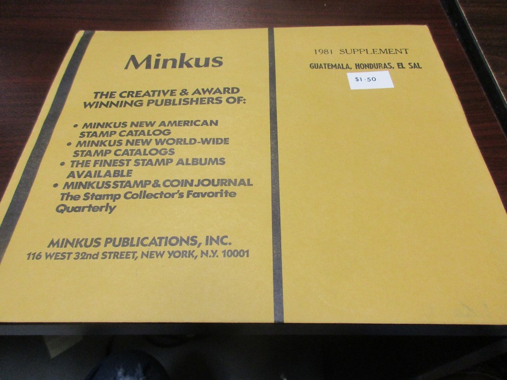 "MINKUS"1981 SUPPLEMENT GUATEMALA, HONDURAS,EL SAL  W/FREE SHP.