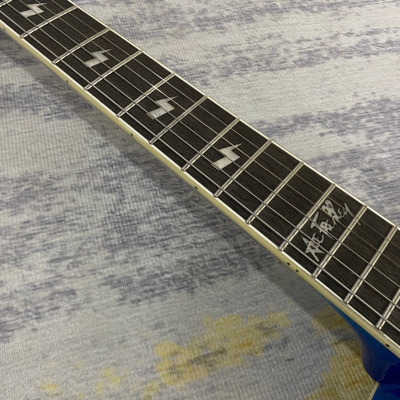 Custom LP Electric Guitar Blue Silver Ace Frehley Rosewood Fretboard 3H pickups