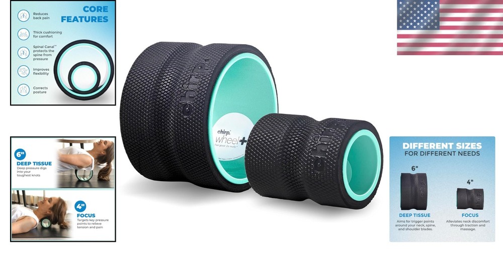 Target Back & Neck Foam Roller 2-Pack, Spinal Decompression Massage Tool, Sup...