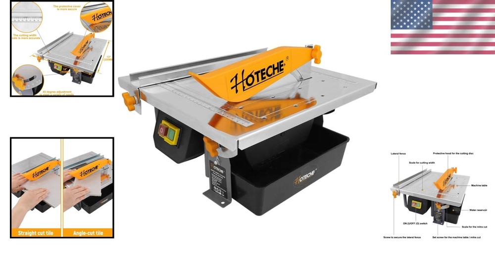 Professional 7-Inch Tile Cutter - Adjustable Depth & Bevel Cuts for Precision