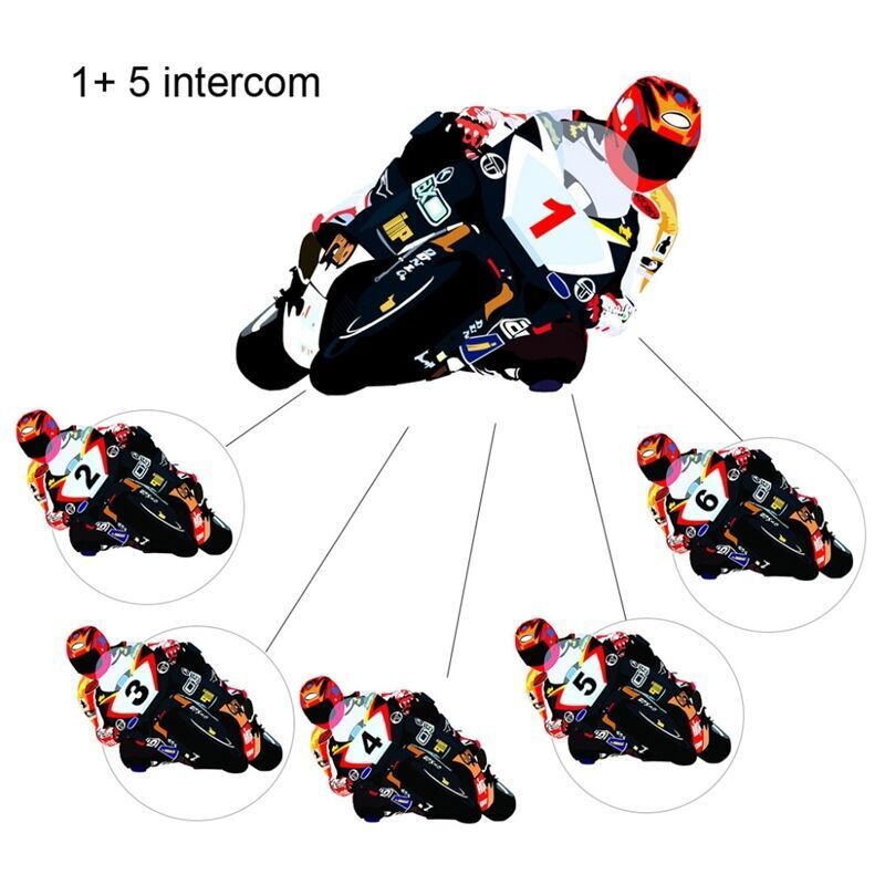 2pcs V6 Bluetooth Motorcycle Helmet Intercom Interphone Headset Intercomunicador