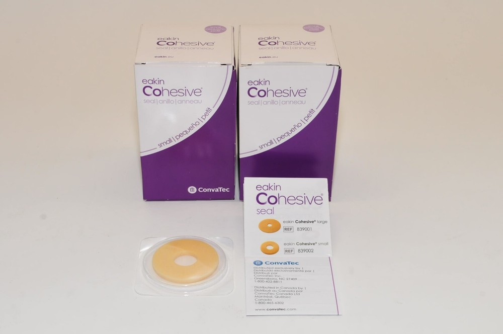 2 Boxes ConvaTec eakin REF 839002 Cohesive small Ostomy Barrier Seals 20/Box