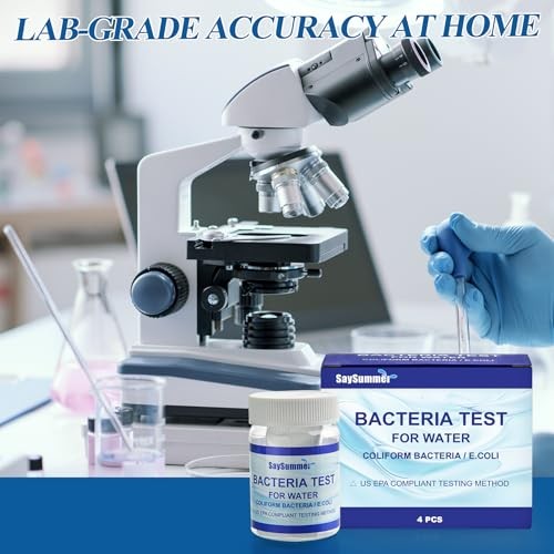 Drinking Water Bacteria Test Kit: Detecting Coliform E coli Bacteria - 4 Tests