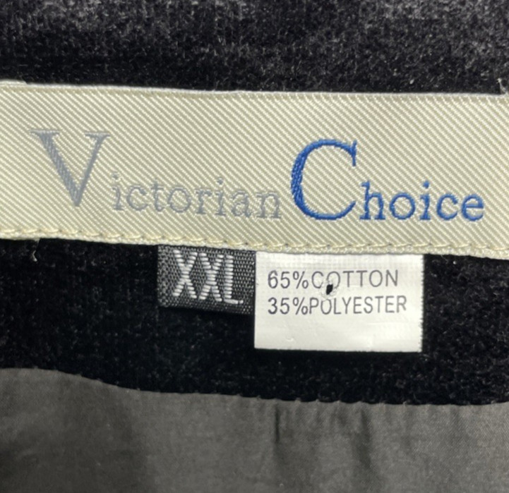 Victorian Choice Velvet Brocade Jacket Womens XXL Black Ruched Laced Ren Faire