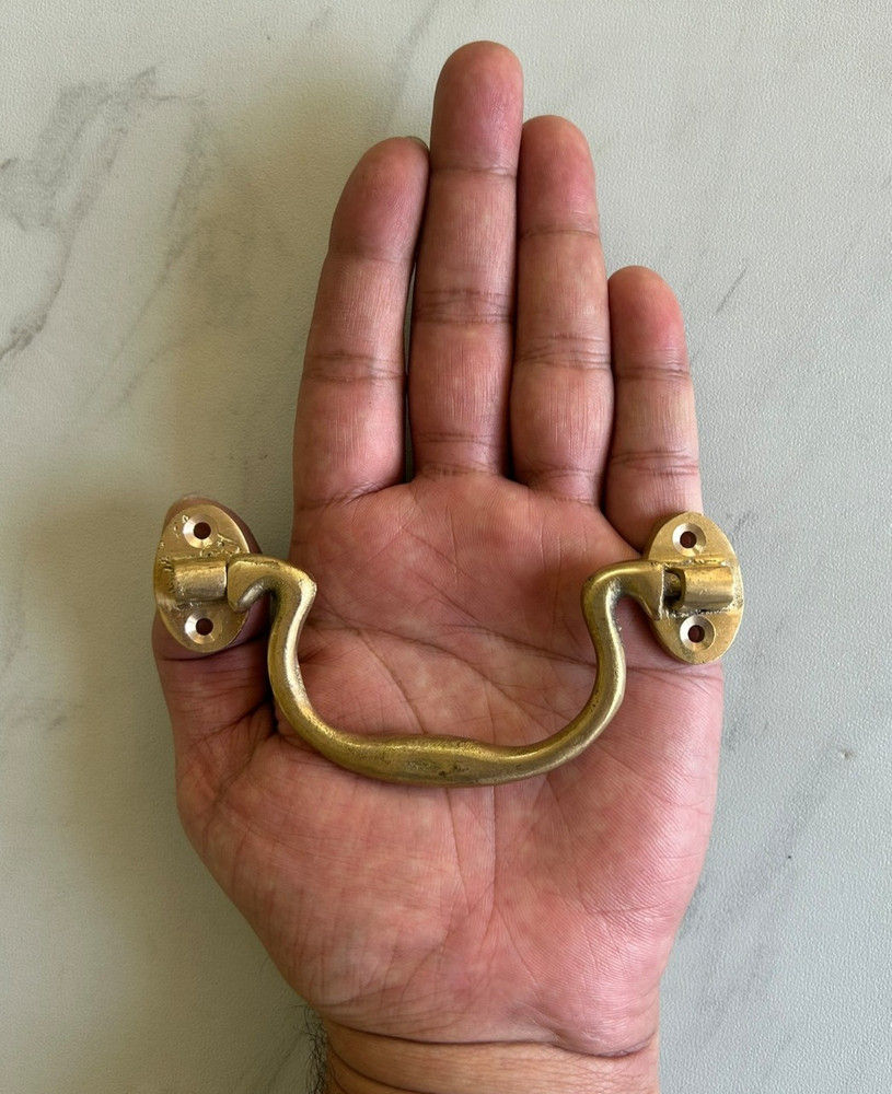 Vtg Victorian Style Brass Cabinet Drawer Door Drop Loop Handle Knob Pull 2pcs
