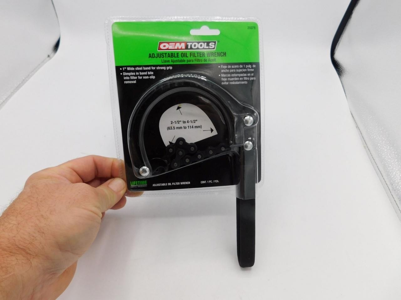 OEM Tools Adjustable Oil Filter Wrench 25078 2-1/2"- 4-1/2" NEW Free Ship