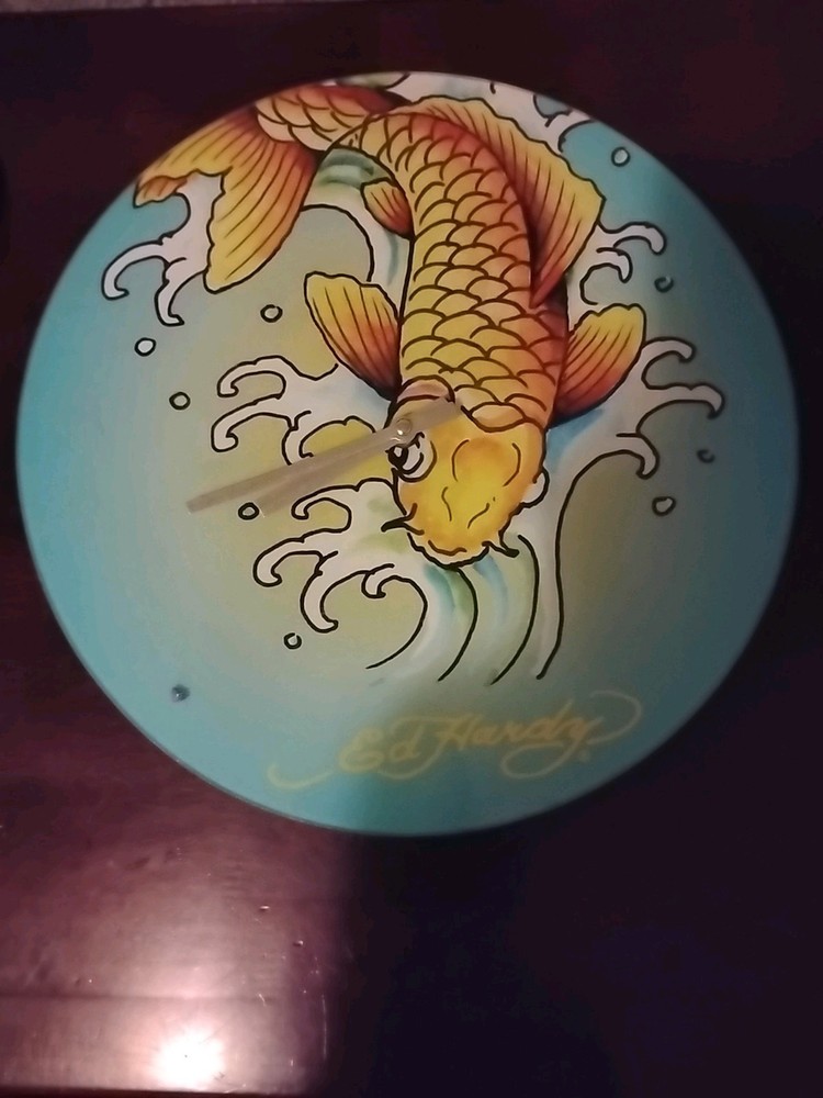 Ed Hardy Coy Fish Clock