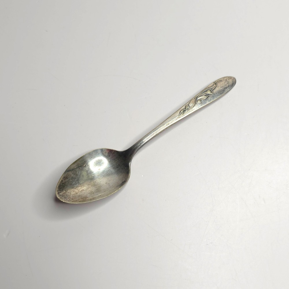 VINTAGE ONEIDA CARLTON Silver Plate 1950s Cherie 4 1/2" DEMITASSE Spoon